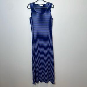 Chico's Zenergy Blue Stripe Maxi Dress Size Large